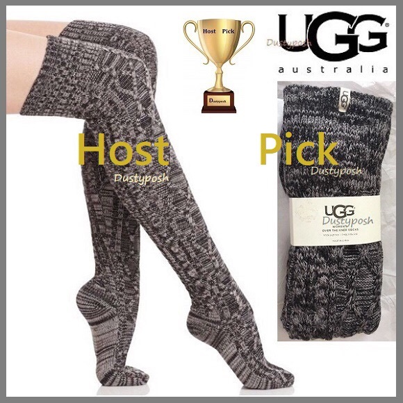Host Pick UGG Cable Knit Over The Knee Socks OTK Oatmeal Thigh High Boot Long - Picture 3 of 9